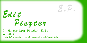 edit piszter business card